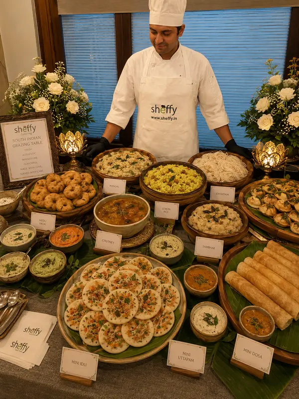 Masala dosa on banana leaf with chutney in clay pots